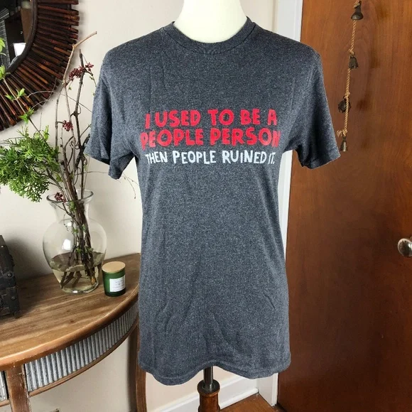 Funny Graphic Tee Gray Size Small - Picture 2 of 7